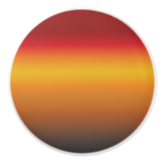 Zonnegradiënt Vibrant Rood Oranje Geel Ombre Keramische Knop (Voorkant)