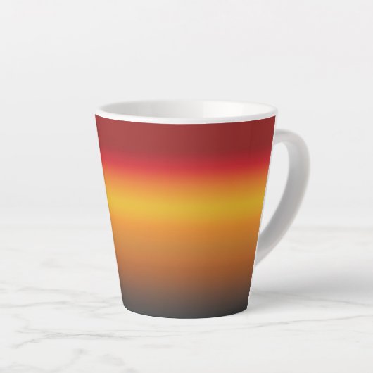 Zonnegradiënt Vibrant Rood Oranje Geel Ombre Latte Mok (Rechterhoek)