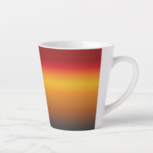 Zonnegradiënt Vibrant Rood Oranje Geel Ombre Latte Mok (Rechts)