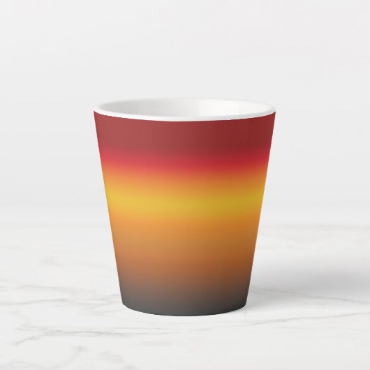 Zonnegradiënt Vibrant Rood Oranje Geel Ombre Latte Mok (Voorkant)