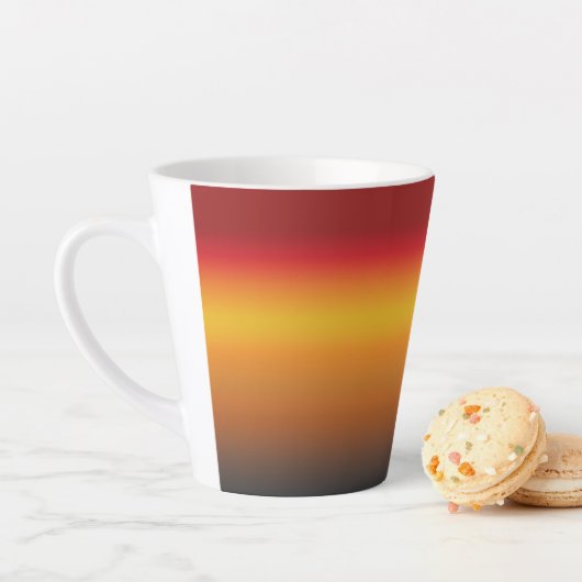 Zonnegradiënt Vibrant Rood Oranje Geel Ombre Latte Mok (In situ)