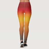 Zonnegradiënt Vibrant Rood Oranje Geel Ombre Leggings (Achterkant)