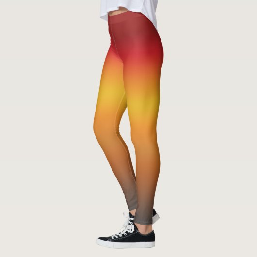 Zonnegradiënt Vibrant Rood Oranje Geel Ombre Leggings (Links)