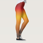 Zonnegradiënt Vibrant Rood Oranje Geel Ombre Leggings (Rechts)