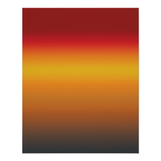Zonnegradiënt Vibrant Rood Oranje Geel Ombre Perfect Poster (Voorkant)