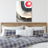 Zonnegrijze en zwarte abstracte moderne kunst canvas afdruk (Insitu (Slaapkamer))