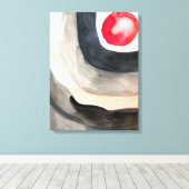 Zonnegrijze en zwarte abstracte moderne kunst canvas afdruk (Insitu (Houten vloer))