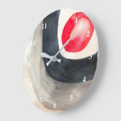 Zonnegrijze en zwarte abstracte moderne kunst grote klok (Hoek)