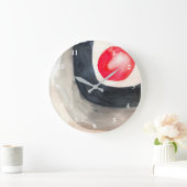 Zonnegrijze en zwarte abstracte moderne kunst grote klok (Huis)