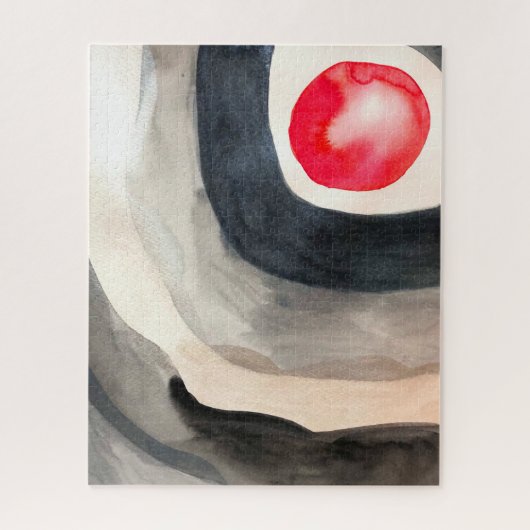 Zonnegrijze en zwarte abstracte moderne kunst legpuzzel (Verticaal)