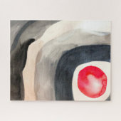 Zonnegrijze en zwarte abstracte moderne kunst legpuzzel (Horizontaal)