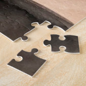 Zonnegrijze en zwarte abstracte moderne kunst legpuzzel (Zijkant)