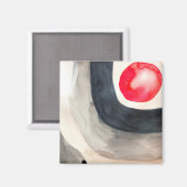 Zonnegrijze en zwarte abstracte moderne kunst magneet (Voorkant / Achterkant)