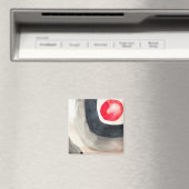 Zonnegrijze en zwarte abstracte moderne kunst magneet (Insitu (Vaatwasser))