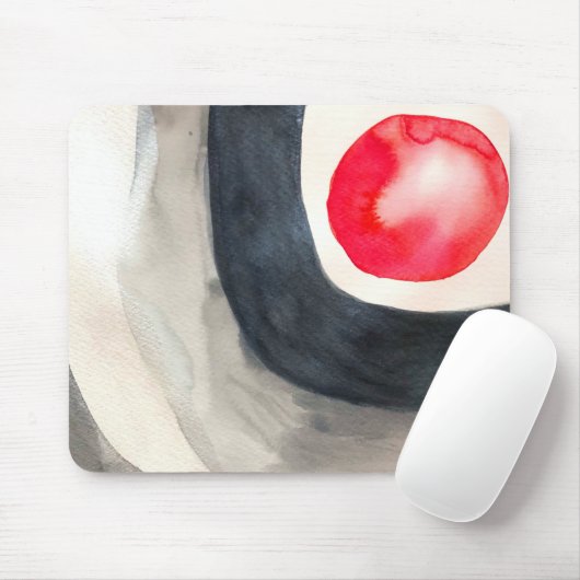 Zonnegrijze en zwarte abstracte moderne kunst muismat (Met muis)