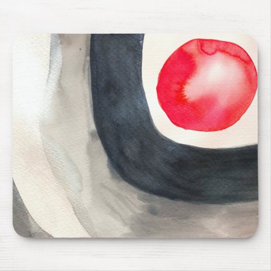 Zonnegrijze en zwarte abstracte moderne kunst muismat (Voorkant)