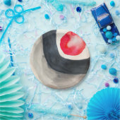 Zonnegrijze en zwarte abstracte moderne kunst papieren bordje (Feest)