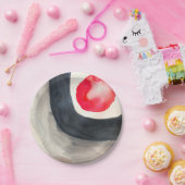 Zonnegrijze en zwarte abstracte moderne kunst papieren bordje (Feest)