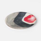 Zonnegrijze en zwarte abstracte moderne kunst papieren bordje (Gekanteld)