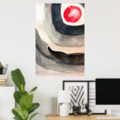 Zonnegrijze en zwarte abstracte moderne kunst poster (Thuiskantoor)