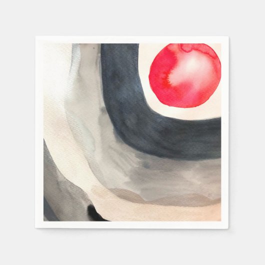 Zonnegrijze en zwarte abstracte moderne kunst servet (Voorkant)