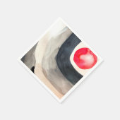 Zonnegrijze en zwarte abstracte moderne kunst servet (Hoek)