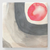 Zonnegrijze en zwarte abstracte moderne kunst stenen onderzetter (Voorkant)