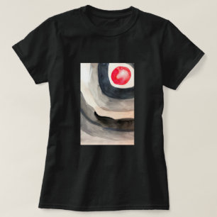 Zonnegrijze en zwarte abstracte moderne kunst t-shirt