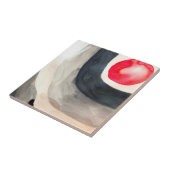 Zonnegrijze en zwarte abstracte moderne kunst tegeltje (Zijkant)