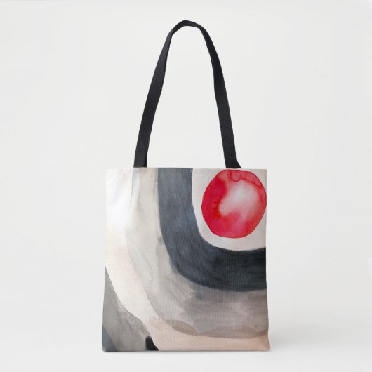 Zonnegrijze en zwarte abstracte moderne kunst tote bag (Voorkant)