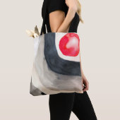 Zonnegrijze en zwarte abstracte moderne kunst tote bag (Dichtbij)