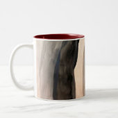 Zonnegrijze en zwarte abstracte moderne kunst tweekleurige koffiemok (Links)
