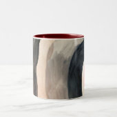Zonnegrijze en zwarte abstracte moderne kunst tweekleurige koffiemok (Center)