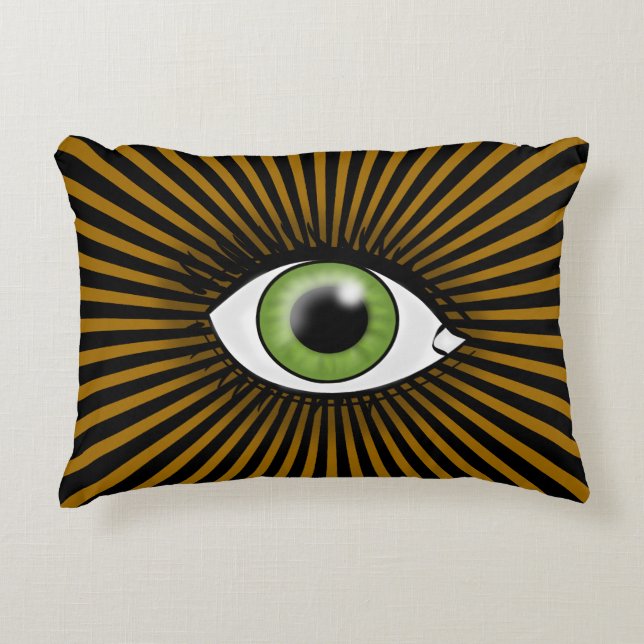 Zonnegroene ogen decoratief kussen (Voorkant)