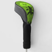 Zonnegroene tropicepenpalmstrand instellen golfheadcover (Schuin)