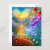 Zonnehart valentijn briefkaart (Voorkant / Achterkant)