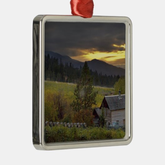 Zonnehemel boven wijngaarden en historische kajuit metalen ornament (Rechts)