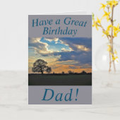 Zonnehemel en Boom Birthday Card voor papa Kaart (Gele Bloem)