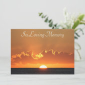 Zonneherdenkingsdienst begrafenisaankondiging kaart (Staand voorkant)