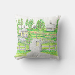 Zonneheuvelboerderij groene kleine kussensloop kussen
