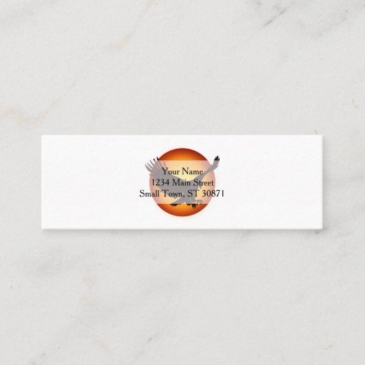 Zonnehewksilhouet - Kies achtergrondkleur Mini Visitekaartje (Voorkant)