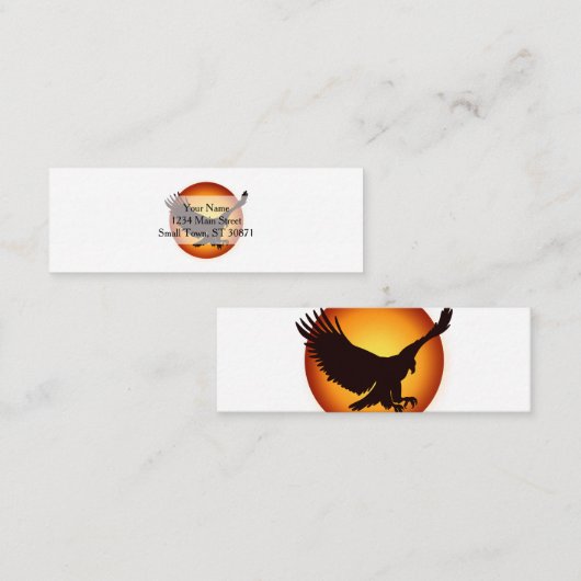 Zonnehewksilhouet - Kies achtergrondkleur Mini Visitekaartje (Voorkant / Achterkant)