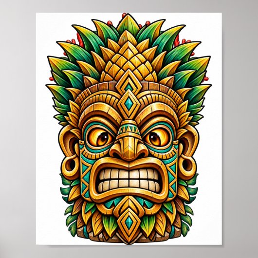 Zonnehibiscus Tiki Poster (Voorkant)
