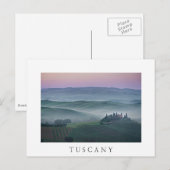 Zonnehoogte boven Toscane, landschapswit briefkaar Briefkaart (Voorkant / Achterkant)