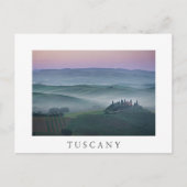 Zonnehoogte boven Toscane, landschapswit briefkaar Briefkaart (Voorkant)