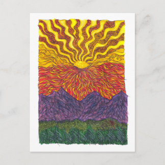 Zonnehoogte in de bergen briefkaart