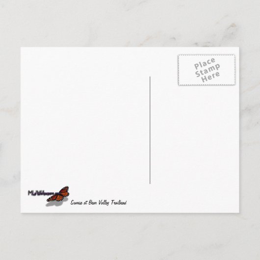 Zonnehoogte in het Beer Valley Trailhead Landscape Briefkaart (Achterkant)