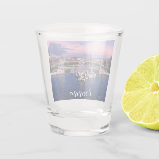 Zonnehoogte in Wenen Shot Glas (Achterkant)