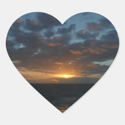 Zonnehoogte in Zee II Ocean Seascape Hart Sticker (Voorkant)