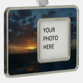 Zonnehoogte in Zee II Ocean Seascape Verzilverd Omlijst Ornament (Rechts)